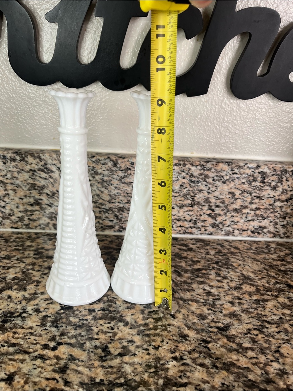 White Milk Glass Bud Vases - Home Accents
